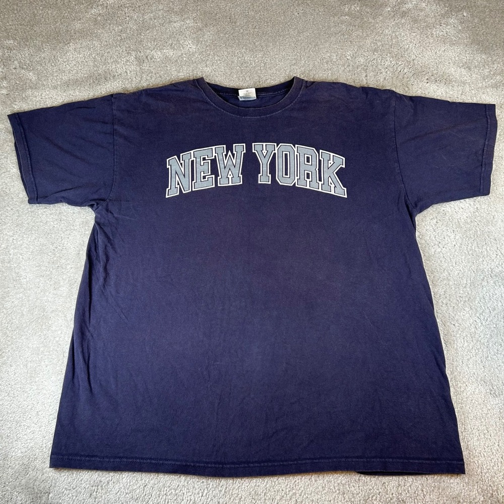 Vintage Y2K T-Shirt Mens XL Navy New York Nick Swisher 33 Graphic Baseball Tee